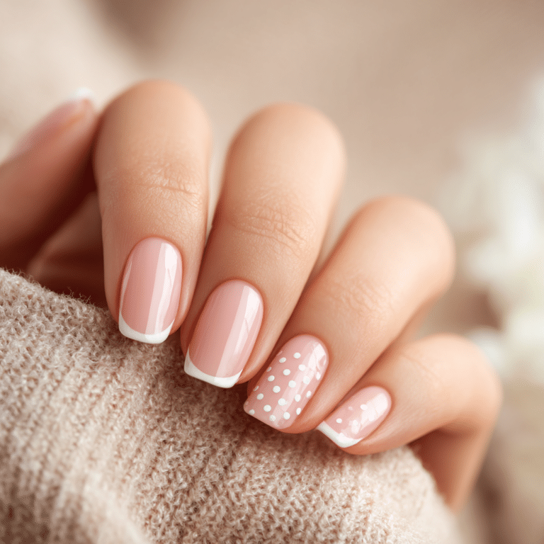Spring French and Polka Dot Press-On Nails