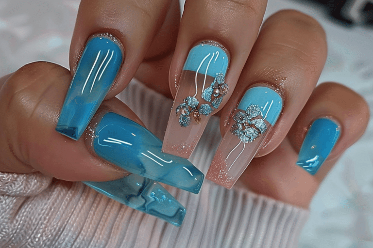 Blue Dream Press On Nails – Tapered Square Nail Ideas 2025