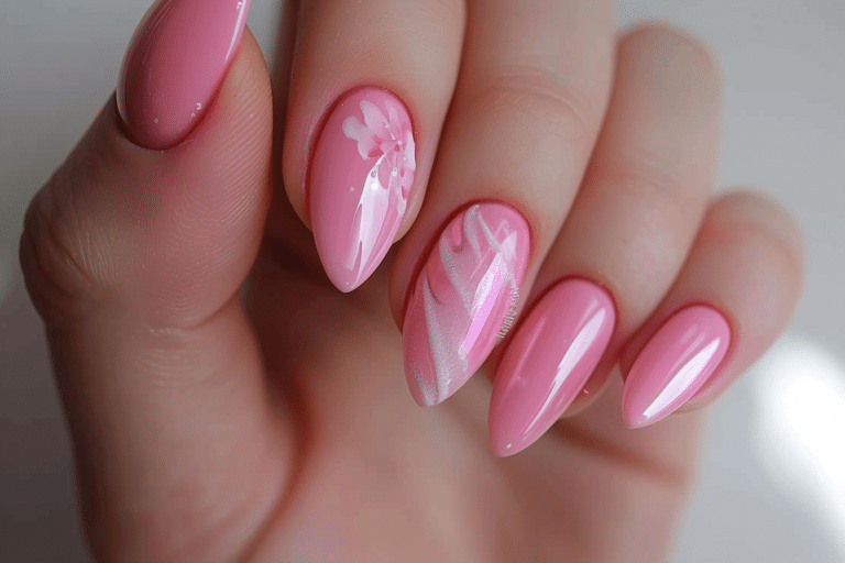 Cute Simple Summer Nail Designs – Easy DIY Pink Almond Nails