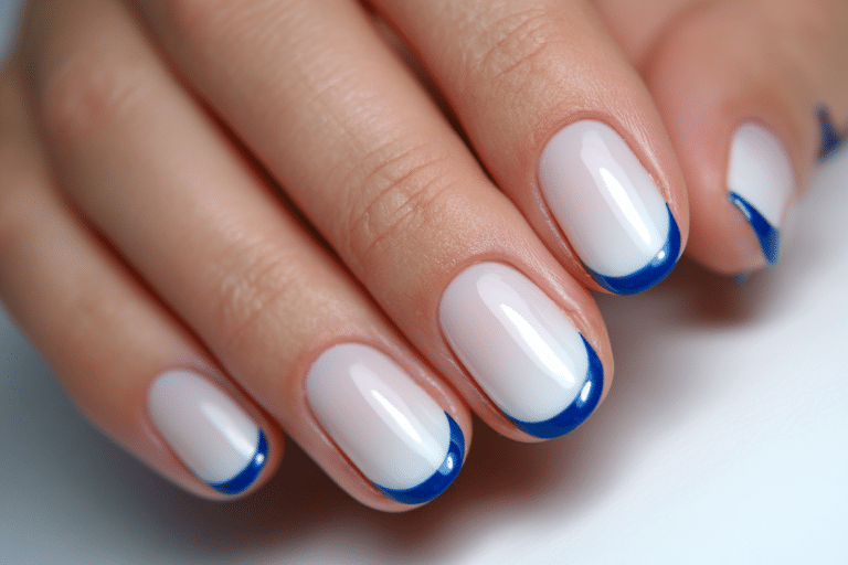 Blue and White French Nails Complete Styling Guide