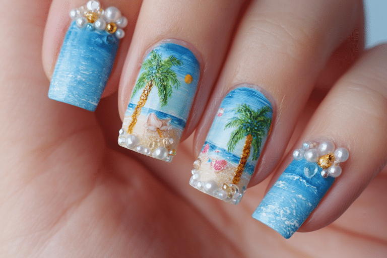 Summer Beach Nail Design Ideas and Application Guide