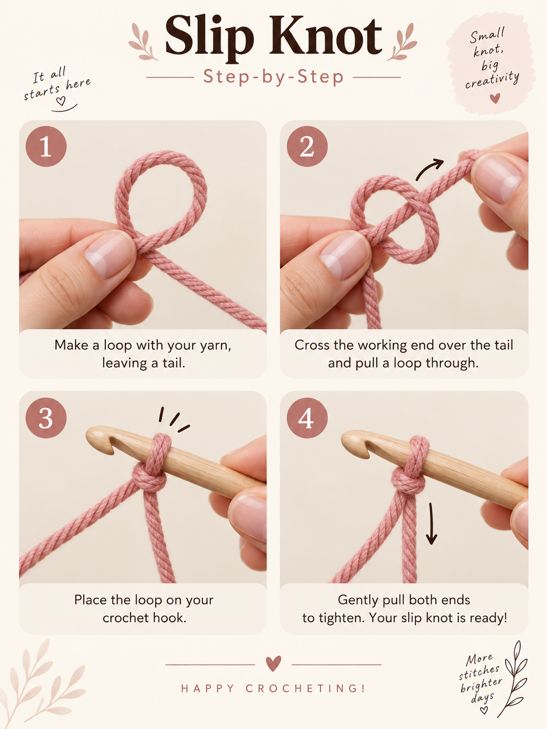 Step-by-step chain stitch demonstration