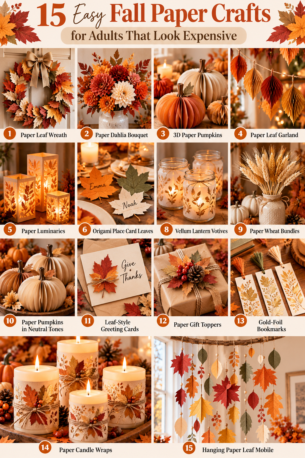 15 Easy Fall Paper Crafts for Adults