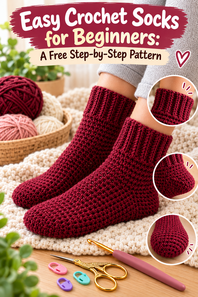 Easy Crochet Socks for Beginners: A Free Step-by-Step Pattern