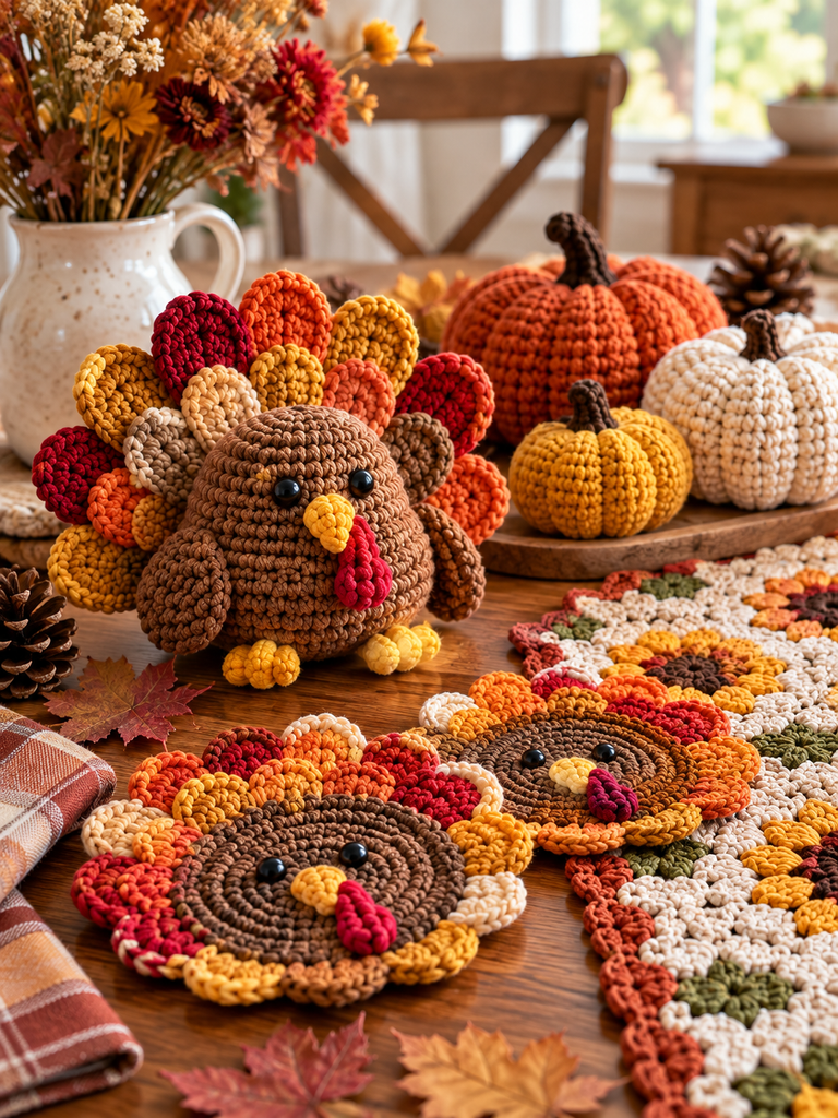 Free Easy Thanksgiving Crochet Patterns: Cute Turkeys, Decor & More