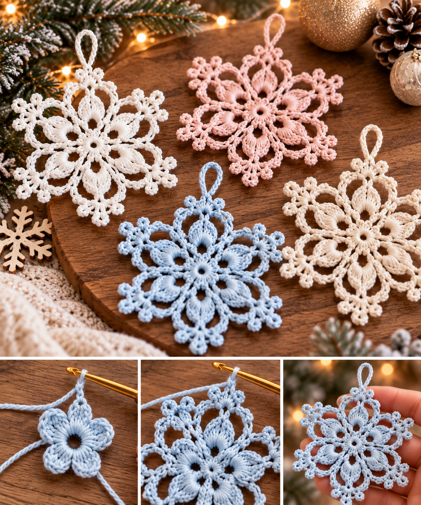 Winter Flowers Snowflake by Jovana Phi