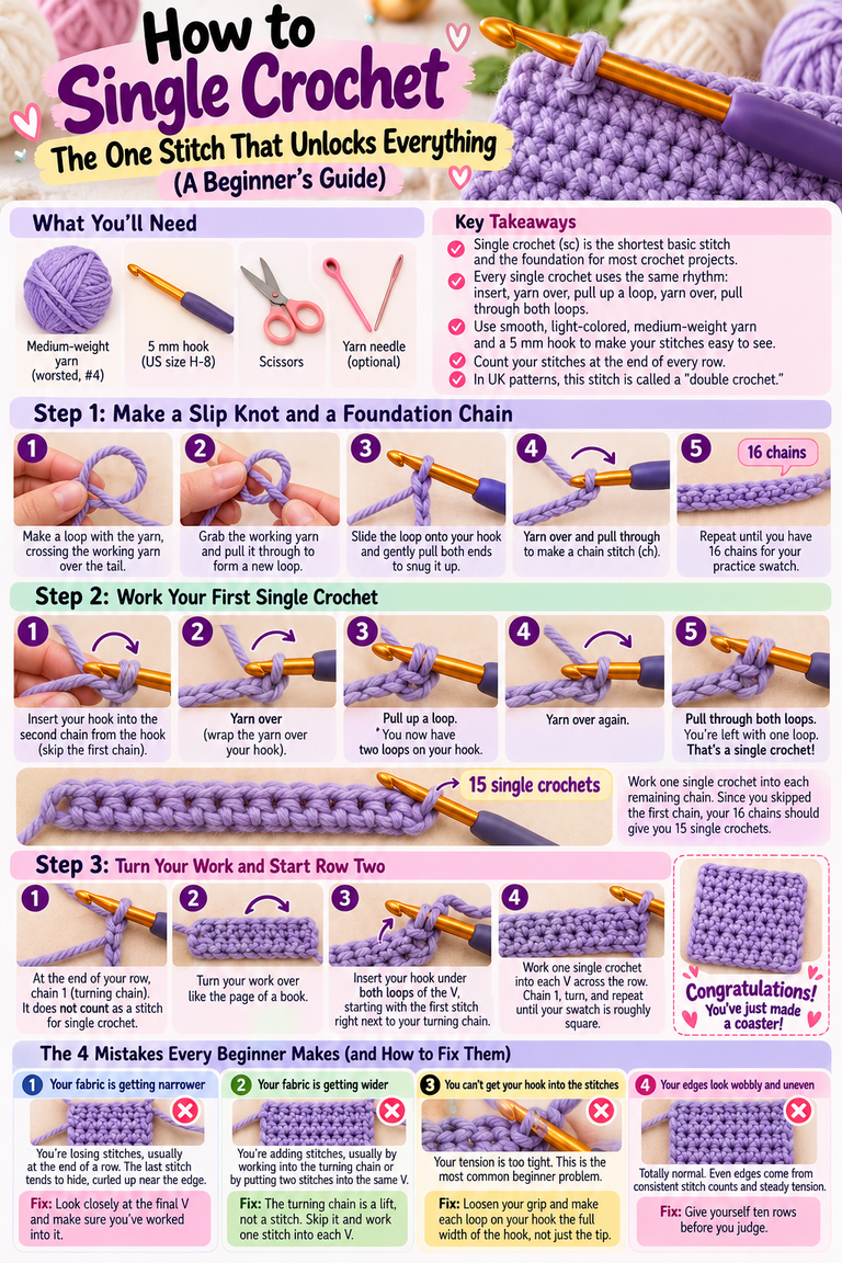 How to Single Crochet for Beginners: Easy Step-by-Step Guide