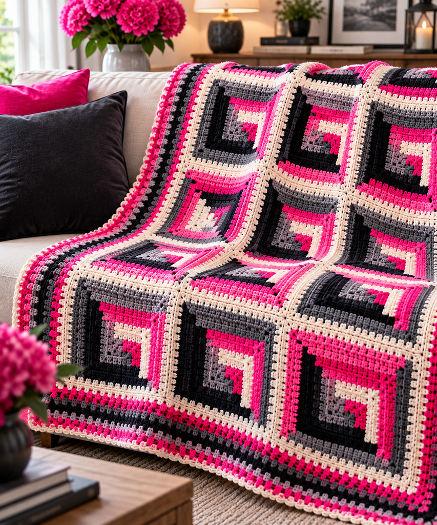 Electric Pink with Charcoal and Black: Modern Edge